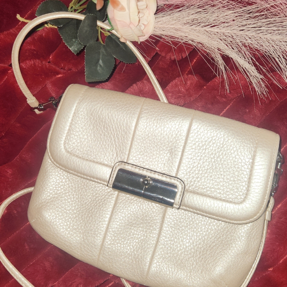 Vintage COACH Kristin Crossbody Bag In Metallic Champagne